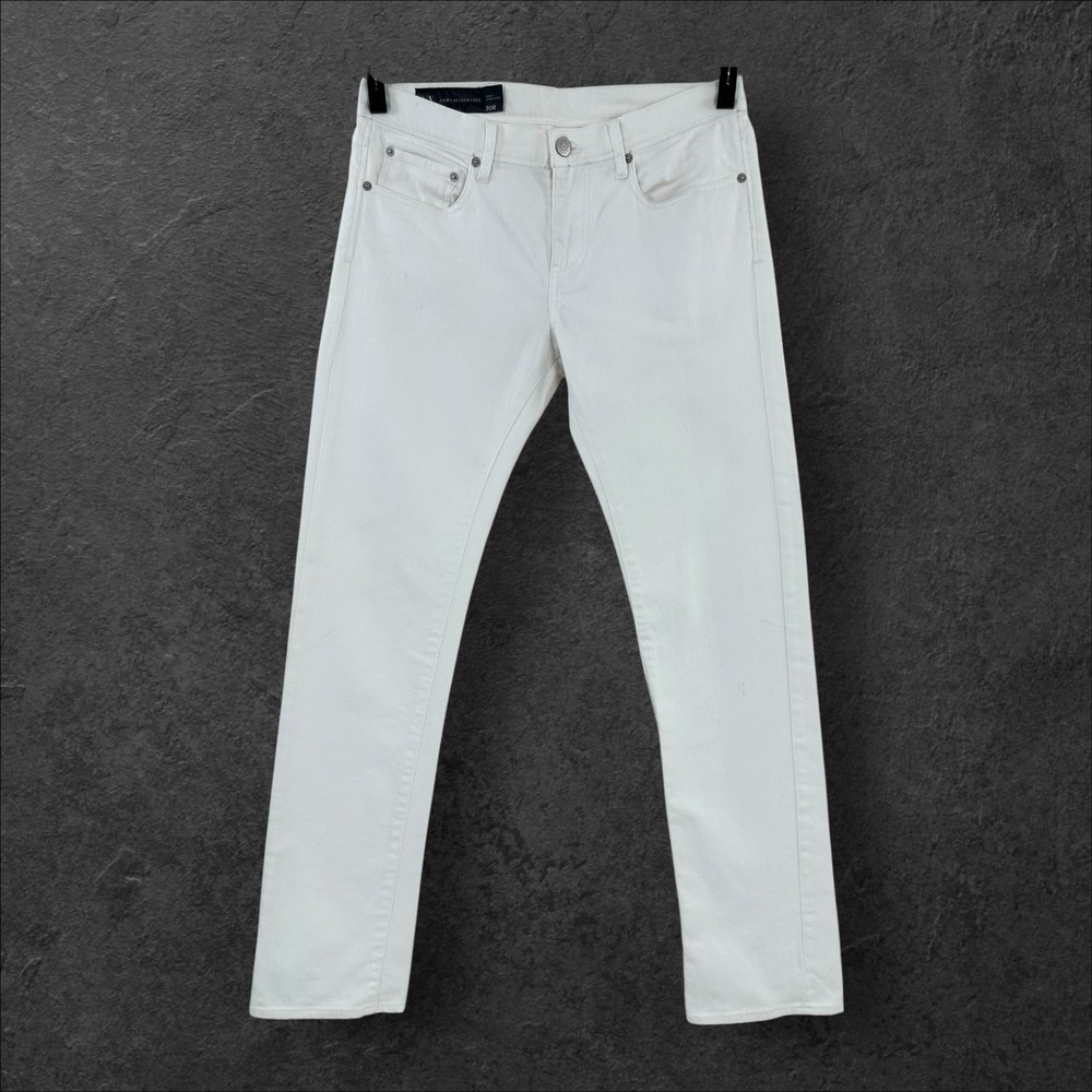 A/X Armani Exchange Jambe Etroit White Jeans Womens 30R Straight Leg Stretch
